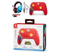 Manette SWITCH rouge Sans Fil Bluetooth - Mario Joy Manette sans fil Nintendo Switch oled - Mario Joy + Casque Switch Nintendo rouge