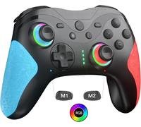 Manette Switch sans Fil,Manette pour Nintendo avec Lumière RGB et contrôleur Switch Pro Programmable 1000 mAh pour Switch/Lite/OLED Compatible avec Android/iOS/PC