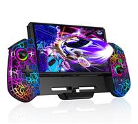 Manette Switch, Switch Manette pour Switch/OLED Mode Portable avec Bâtons à Effet Hall/Turbo/Support de Table/Gyroscope à 6 Axes, Grande Poignée Manette de Switch(Noir)