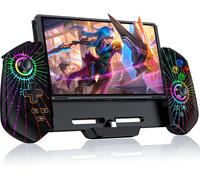 Manette Switch, Switch Manette pour Switch/OLED Mode Portable avec Bâtons à Effet Hall/Turbo/Support de Table/Gyroscope à 6 Axes, Grande Poignée Manette de Switch(Rune)