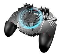 Manette Telephone avec Ventilateur, Contrôleur de Jeu Mobile Portable 6 Doigts Gamepad Joystick Universel L1R1 pour PUBG Smartphone de largeur de 67 à 90 mm
