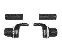 Manette vélo VTT avec paire de revêtement - poignée tournante P2R Indexe Type Gripshift 7 V - noir - 7 vitesses