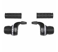 P2R Manette VTT Indexe Type Gripshift – poignée tournante, paire de revêtements – 7 vitesses, noir