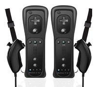 Manette Wii avec Motion Plus et Nunchuck, télécommande sans fil Wii Remote Plus avec Nunchuck avec dragonne en silicone pour manette Wii/Wii u