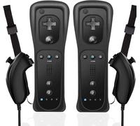 Manette Wii Et Nunchuck - Télécommande Sans Fil Wii Remote Plus Avec Nunchuck Avec Dragonne En Silicone Pour Manette Wii/Wii U (Sans Motion Plus)