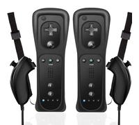 Manette Wii et Nunchuck - Télécommande sans fil Wii Remote Plus avec Nunchuck avec dragonne en silicone pour manette Wii/Wii u (sans Motion Plus)