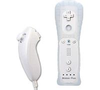 Manette Wii Motion plus + Nunchuck + housse compatible pour Nintendo Wii