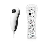Manette Wii, Wii Télécommande nunchuck , télécommande de jeu de compatible avec Nintendo Wii/Wii U, avec étui en silicone gratuit et dragonne