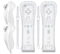 Manette Wii Remote avec Motion Plus et Nunchuck, télécommande sans fil Wii Remote Plus avec Nunchuck avec dragonne en silicone pour Wii