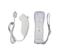 Manette Wiimote Controller Nunchuk pour Nintendo Wii Wii U Game Blanc + cas en silicone + sangle