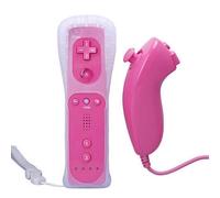 Manette Wiimote et Nunchuk avec étui de protection pour Wii U et Wii Rose