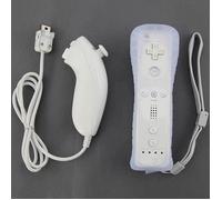 Manette Wiimote Motion Plus intégré avec étui de protection et Nunchuk pour Wii U et Wii - Blanc - M3