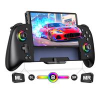 Manettes compatibles avec Nintendo Switch/Switch OLED, manette de rechange pour manette Switch Pro avec 9 couleurs de lumière, télécommande pour les utilisateurs qui préfèrent le mode portable