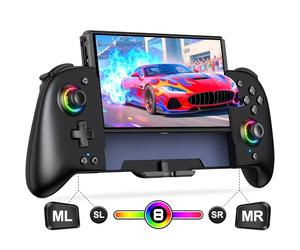 Manettes compatibles avec Nintendo Switch/Switch OLED, manette de rechange pour manette Switch Pro avec 9 couleurs de lumière, télécommande pour les utilisateurs qui préfèrent le mode portable