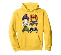 Manettes de Jeu d'halloween sorcière, Citrouille, fantôme, araignée Sweat à Capuche, Unisexe pour Adultes, Citron, S