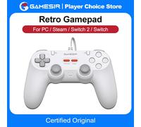Manettes de jeu filaires GameSir Retro pour PC Steam Switch 2/1, contrôleur Tegenaria Lite avec stick à effet Hall, taux de polling de 1000 Hz Serene White