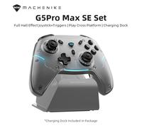 Manettes de jeu Machenike G5Pro Max SE avec station de charge, joysticks à effet Hall en option, gâchettes, éclairage RGB, manette de jeu sans fil White with Dock