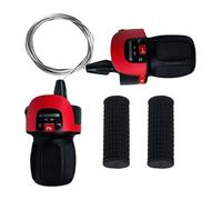 Manettes de vitesses 21 vitesses pour vélo - 3 x 7 Twist Shifter avec poignées en caoutchouc antidérapantes, poignée gauche et droite pour VTT, kit de contrôle de vitesse