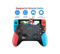 Manettes pour Switch , Qumox Manette de Jeu sans Fil Pro Gamepad Joypad Controller Double Moteur Turbo-6-Axis pour Nintendo Switch NS Console PC G