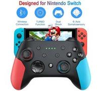 Manettes pour Switch , Qumox Manette de Jeu sans Fil Pro Gamepad Joypad Controller Double Moteur Turbo-6-Axis pour Nintendo Switch NS Console PC G