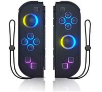 Manettes Sans Fil Nintendo Switch OLED Turbo - Joypad Gauche & Droit Vibration, Gyroscope et LED RGB, Ergonomiques