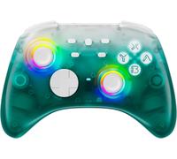 Manettes Wireless Pro avec joysticks à effet Hall/déclencheur Hall (pas de dérive), contrôleur Bluetooth Black Ice pour Switch, Windows PC iOS Android Steam avec lumière RVB/programmable/Turbo