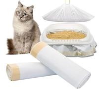 Manfâ 14 Sacs à Litière Extra Épais (32μm) pour Chat - 940x457 mm - Résistants aux Griffes + 8 Sacs Poubelle Offerts - Lot de 2 Rouleaux - Anti-Fuites & Anti-Odeurs