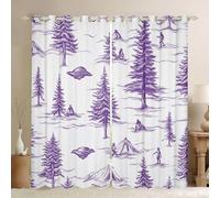 Manfei Castle Fairy - Lot de 2 panneaux de rideaux pour salon, tente, arbre, mystère, extraterrestres, femmes, hommes, cuisine, chambre à coucher, décoration d'intérieur, violet, 168 x 183 cm