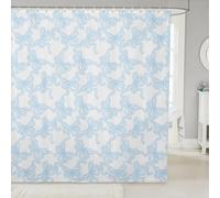 Manfei Coquette Rideaux de salle de bain imperméables avec nœud papillon et ruban pour enfants, adolescents et adultes, style princesse rêveuse avec nœud mignon, nœud bleu, 183 x 198 cm (l x L)