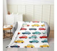 Manfei Couverture colorée en flanelle douce et respirante pour lit, canapé, décoration de chambre d'enfant, garçons et filles, motif véhicule moderne, 101,6 x 127 cm