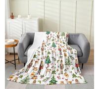 Manfei Couverture en flanelle casse-noisette avec nœud, sapin de Noël, pour enfants, filles, garçons, adultes, soldats et rois - Couverture sherpa pour décoration de chaise, canapé, lit - 152,4 x