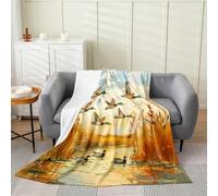 Manfei Couverture en flanelle de style rustique à motif canard mignon pour garçons et filles, couverture en flanelle légère et douce pour canapé, chambre à coucher, bureau, lit simple, 152,4 x 203,2