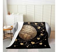 Manfei Couverture en flanelle douce et respirante avec imprimé léopard et cœurs dorés, motif jeux vidéo, jeté confortable pour lit, canapé, chambre d'enfant, garçons et filles, 101,6 x 127 cm