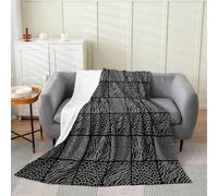 Manfei Couverture en flanelle imprimée fourrure d'animaux sauvages, léopard, guépard, zèbre, couverture en peluche pour lit, canapé, toutes saisons, parure de lit texturée patchwork pour décoration de