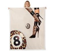 Manfei Couverture en polaire à 8 balles - Motif léopard sauvage - Doux et respirant - Pour lit, canapé, chambre d'enfant - Doux et respirant - 101,6 x 127 cm