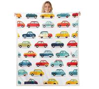 Manfei Couverture en polaire douce et respirante pour lit, canapé, chambre d'enfant, garçons et filles, motif véhicule moderne et coloré, 228,6 x 228,6 cm