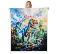 Manfei Couverture en polaire douce et respirante sur le thème des animaux sauvages pour lit, canapé, décoration de chambre d'enfant, garçons et filles, 228,6 x 228,6 cm