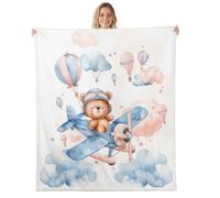 Manfei Couverture polaire douce et respirante pour lit, canapé, canapé, décoration de chambre d'enfant, garçons et filles, 101,6 x 127 cm