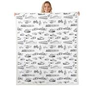 Manfei Couverture polaire douce et respirante pour lit, canapé, chambre d'enfant, garçons et filles, motif véhicule de dessin animé, gris, 101,6 x 127 cm