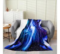 Manfei Couverture polaire en flanelle, motif univers galaxie, espace pour enfants, filles, garçons et adultes, couverture sherpa cool, décoration de chaise, canapé, lit, 101,6 x 127 cm