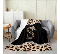 Manfei Couverture polaire imprimée léopard, couverture en flanelle pour décoration de chambre, ensemble de literie S3 pour enfants, couverture super douce, jeté de lit 127 x 152,4 cm
