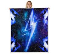 Manfei Couverture polaire motif galaxie univers galaxie pour enfants, filles, garçons et adultes - Couverture pelucheuse en sherpa cool, décoration de chaise, de sofa et de lit, 101,6 x 127 cm