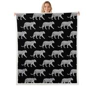 Manfei Couverture polaire motif léopard gris africain, motif animaux de dessin animé, jeté confortable pour lit, canapé, décoration de chambre d'enfant, garçons et filles, doux et respirant (101,6 x