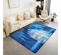 Manfei Dreamy Castle - Carpette décorative à thème princesse - Tapis de sol d'intérieur antidérapant et absorbant sur le thème de la princesse - 1,4 x 1,9 m (rectangulaire)