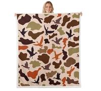 Manfei Duck Hunter Couverture en polaire douce et respirante pour lit, canapé, chambre d'enfant, garçons et filles, marron et vert, 228,6 x 228,6 cm