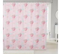 Manfei Ensemble de rideau de douche rose montgolfière, soleil, nuage, ciel pour salle de bain, enfants, adolescents, adultes, tissus imperméables pour décoration de salle de bain avec 12 crochets