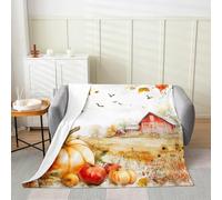 Manfei Hello Fall Couverture en flanelle douce et respirante sur le thème de la récolte d'automne pour lit, canapé, décoration de chambre d'enfant, garçons et filles, 228,6 x 228,6 cm
