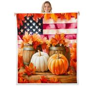 Manfei Hello Fall Couverture polaire douce et respirante sur le thème de la récolte d'automne pour lit, canapé, décoration de chambre d'enfant, garçons et filles, 228,6 x 228,6 cm