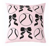 Manfei Housse de coussin avec motif de baseball pour filles - 45,7 x 45,7 cm - Motif princesse kawaii avec nœud papillon - Pour chambre à coucher, bureau, sport et baseball - Pour enfants et adultes