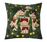 Manfei Lot de 1 housse de coussin double face motif sapin de Noël, motif arbre de conte de fées pour décoration de chambre d'enfant, de garçons et de filles, housse de coussin pour lit, canapé, sofa